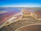 Shallow salt water patches in Lake Tyrrell.