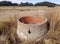 Shallow water aquifer. Irrigated crop field. Water well for irrigation in the Spanish countryside. EU.