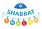 Shalom Shabbat, flat style. Religious Jewish tradition. Isolated on white background. Vector illustration.