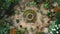 Shamanic Circle with Ritual Objects Aerial View