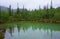 Shamanic lake of emerald color of Russia