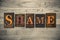 Shame Wooden Letterpress Theme