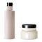 Shampoo Bottle Cream Jar Set. Cosmetic Mockup