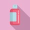 Shampoo bottle icon flat vector. Salon wash hair