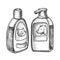 Shampoo Bottles For Cat And Dog Monochrome Vector