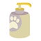 Shampoo with a dispenser and paws for animals, cats, dogs, animal care