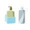 Shampoo and liquid soap, in soft colors vector design illustration