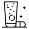 Shampoo and pill icon, outline style