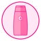 Shampoo. Pink baby icon on a white background