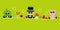 Shamrock Chimney Sweep And Pig With Sunglasses Icons New Years Eve Green