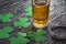 Shamrock clover, horseshoe, beer -symbol of St Patrick\'s Day