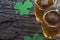 Shamrock clover, horseshoe, beer -symbol of St Patrick\'s Day
