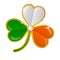 Shamrock glossy badge on white background