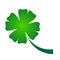 Shamrock - green gradient four leaf clover icon. Good luck theme design element. Simple geometrical shape vector