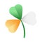 Shamrock in Irish flag colors