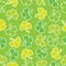 Shamrock leaves seamless pattern on green background suitable for St Patrick Day& x27;s scrap paper