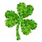 Shamrock made of green shamrocks.