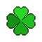 Shamrock pixel art. Clover pixelated. 8bit sign St.Patrick `s Day Irish holiday