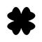 Shamrock silhouette - black four leaf clover icon. Good luck theme design element. Simple shape vector illustration