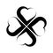 Shamrock symbol. Fourleaf clover black vector outline