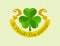 Shamrock symbol for saint patricks day with ribbon