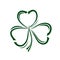 Shamrock trifoliate clover. Doodle style icon. St. Patricks Day celebration symbol