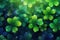 Shamrocks on a green background celebrate St. Patrick\\\'s Day