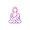 Shan buddha museum gradient linear vector icon.