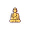 Shan buddha museum yellow RGB color icon.