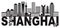 Shanghai China Skyline Text Black and White vector Illustration