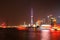 Shanghai, China: A skyline view across the Bund at night