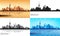 Shanghai city skyline silhouette set