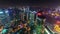 Shanghai cityscape night roof top arial panorama 4k time lapse china