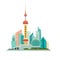 Shanghai cityscape vector icon