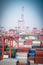 Shanghai container port closeup