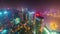 Shanghai downtown night river bay roof top panorama 4k time lapse china