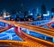 Shanghai elevated road at night