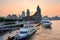 Shanghai Huangpu River with boat