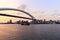 Shanghai Lupu Bridge during the sunset, Shanghai, China