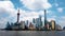 Shanghai modern skyline time-lapse footage with amazing skyscrapers view in China