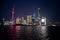 Shanghai night view. Pudong skyline