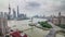 Shanghai roof top aerial river bay rainy day panorama 4k time lapse china