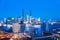 Shanghai skyline and huangpu river in nightfall