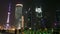 Shanghai Skyline at night in Pudong District, China