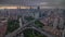 Shanghai sunset storm sky road junction city panorama 4k time lapse china