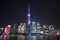 Shanghai tall buildings at night