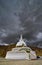 Shanti Stupa, Buddhist white-domed stupa  or chorten on a hilltop in Chanspa, Leh district, Ladakh, India