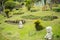 Shaolin Monk Statue in a Garden