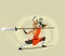 Shaolin warrior monk vector illustration