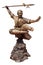 Shaolin warriors monk bronze statue